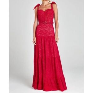NADINE MERABI Miranda lace bustier maxi dress MISSING BELT